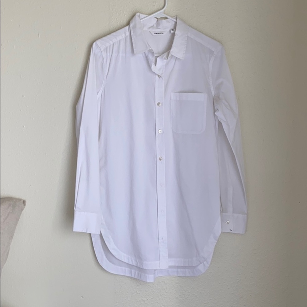 Athleta long line button down